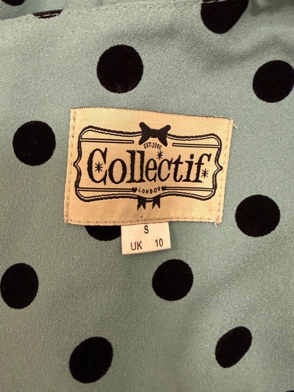 Classic Teal Polka Dot Fit-and-Flare Dress - Picture 4 of 5